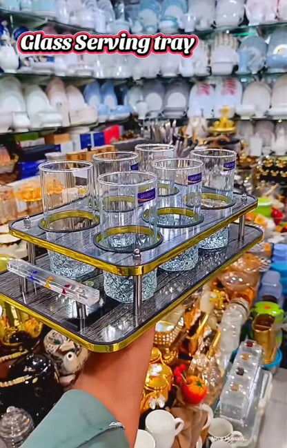 𝐋𝐮𝐱𝐮𝐫𝐲 𝟔-𝐇𝐨𝐥𝐞 𝐆𝐥𝐚𝐬𝐬 𝐒𝐞𝐫𝐯𝐢𝐧𝐠 𝐓𝐫𝐚𝐲